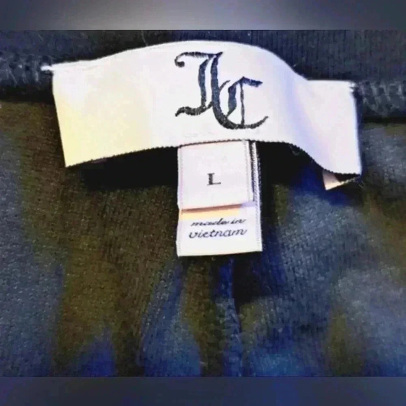 Vintage Y2K Juicy Couture Black Velour Comfy Cozy Casual Track Pant Jogger SZ L - Picture 3 of 3